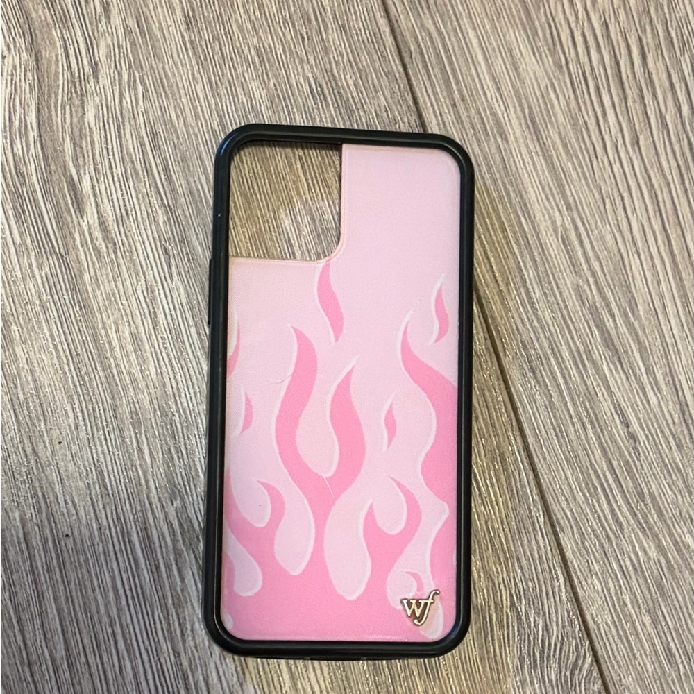I phone 12 Wildflowers Pink Flame Case